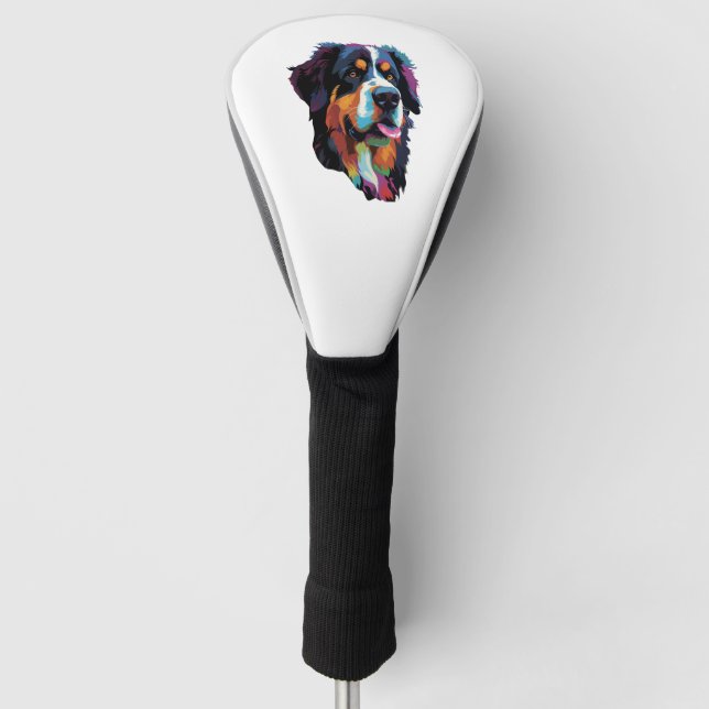 Bernese Mountain Dog Colorful  Golf Head Cover (Front)