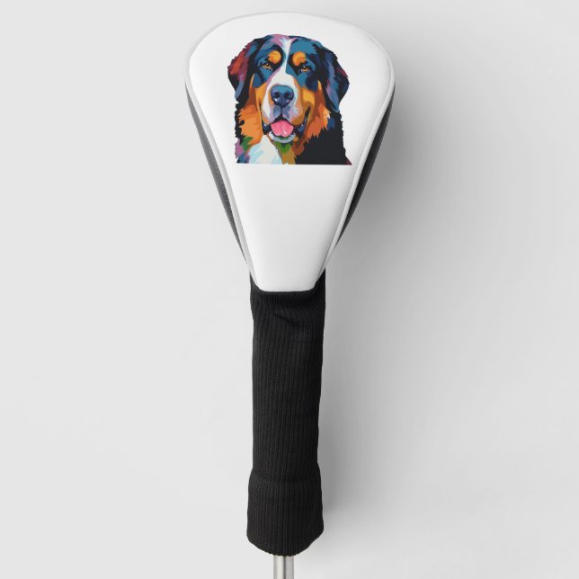 Bernese Mountain Dog Colorful  Golf Head Cover (Front)