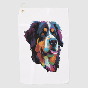 Bernese Mountain Dog Colorful Golf Towel