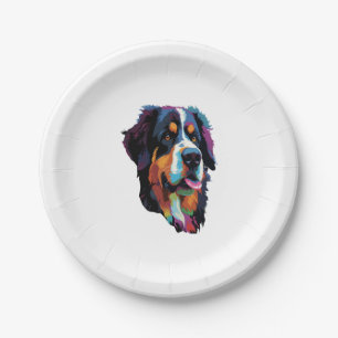 Bernese Mountain Dog Colorful Paper Plates