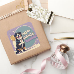 Bernese Mountain Dog Colorful  Square Sticker