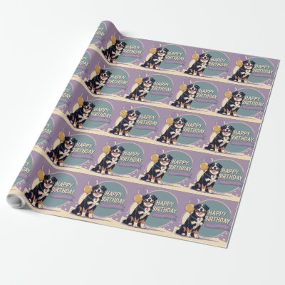 Bernese Mountain Dog Colorful  Wrapping Paper