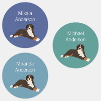 Bernese Mountain Dog colors waterproof label