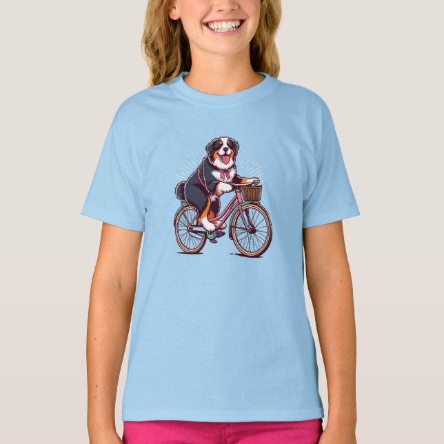 Bernese Mountain Dog Cruiser Bike Adventure T-Shirt (Front)