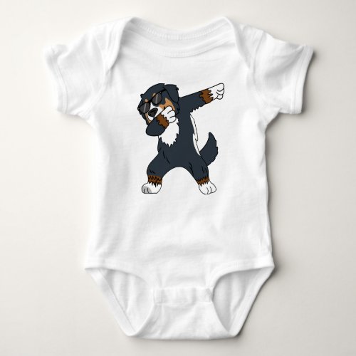 Bernese Mountain Dog Dabbing Dancing Funny Gift Baby Bodysuit