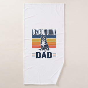 Bernese Mountain Dog Dad Vintage Vector Design_1 Bath Towel