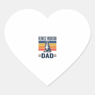 Bernese Mountain Dog Dad Vintage Vector Design_1 Heart Sticker