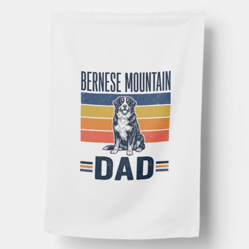 Bernese Mountain Dog Dad Vintage Vector Design_1 House Flag