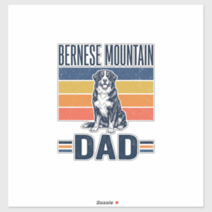 Bernese Mountain Dog Dad Vintage Vector Design_1 Sticker