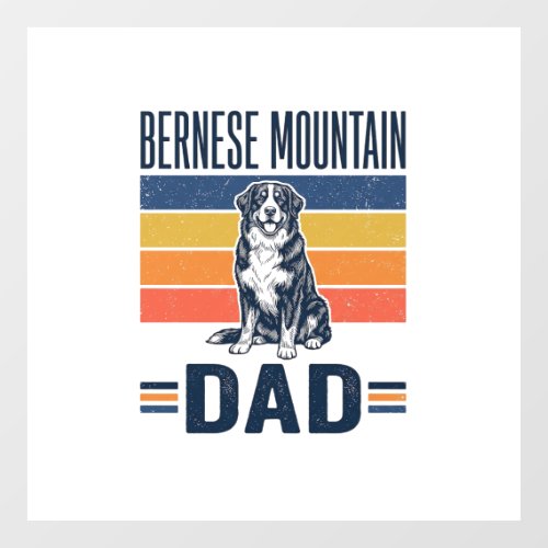 Bernese Mountain Dog Dad Vintage Vector Design_1 Window Cling