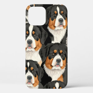 Bernese Mountain Dog Decorative Seamless Pattern iPhone 12 Pro Case