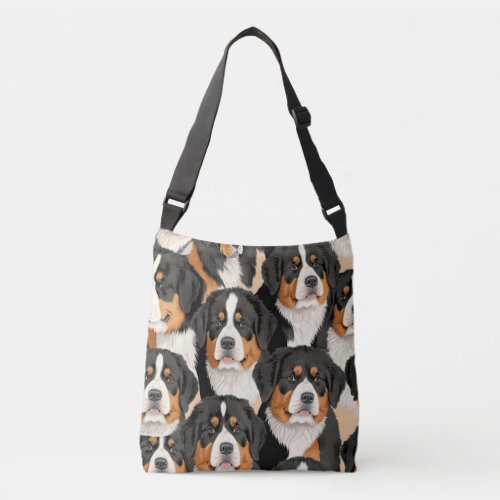 Bernese Mountain Dog Decorative Seamless Pattern Crossbody Bag