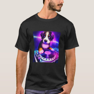Bernese Mountain dog DJ Vaporwave Aesthetic Boys T-Shirt
