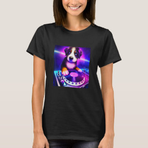 Bernese Mountain dog DJ Vaporwave  Aesthetic Boys  T-Shirt