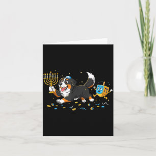 Bernese Mountain Dog Dreidel Menorah Hanukkah Wome Card
