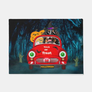 Bernese Mountain Dog Driving Car Scary Halloween Doormat