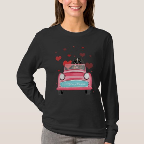 Bernese Mountain Dog Driving Car With Flying Heart T_Shirt