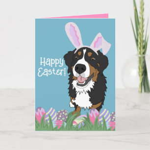 Bernese Mountain Dog Easter Holiday Card