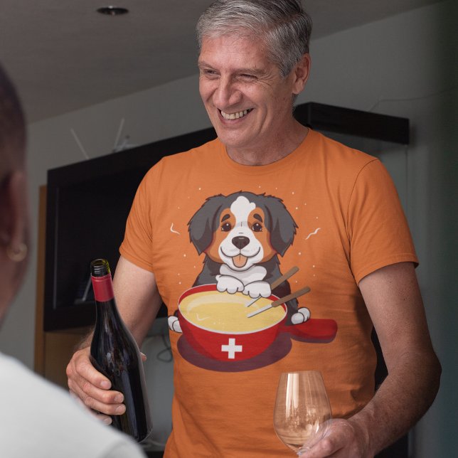 Bernese Mountain Dog Eating Fondue T-Shirt (Creator Uploaded)