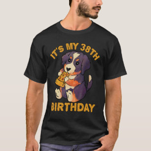 Bernese Mountain Dog Eating Pizza It's My 38th Bir T-Shirt