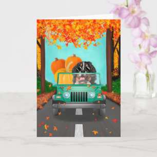 Bernese Mountain Dog Fall Pumpkin Card