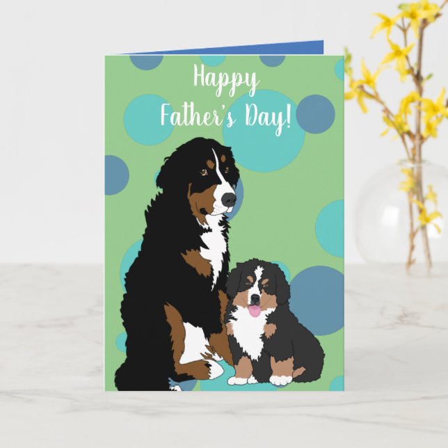 Bernese Mountain Dog Fathers Day Card (Yellow Flower)