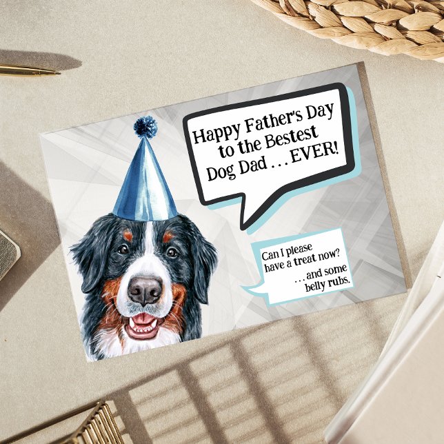 Bernese Mountain Dog Father's Day Dog Dad Card (Creator Uploaded)