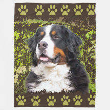Bernese Mountain Dog fleece blanket