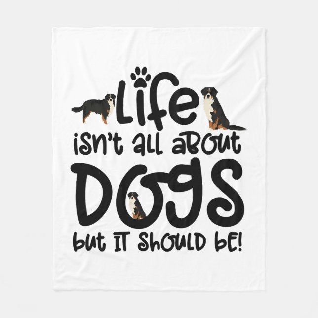 Bernese Mountain Dog Fleece Blanket (Front)