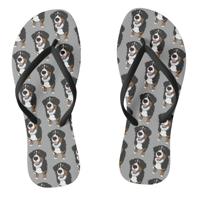 Bernese Mountain Dog Flip Flops (Footbed)