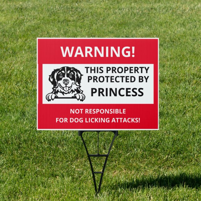 BERNESE MOUNTAIN DOG | Funny Beware of Dog Sign (Insitu)