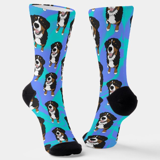 Bernese Mountain Dog Galaxy  Socks (Angled)