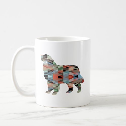 Bernese Mountain Dog Geo Silhouette Plaid Coffee Mug