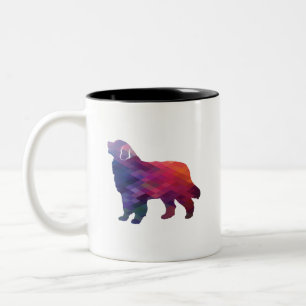Bernese Mountain Dog Geo Silhouette Purple Two-Tone Coffee Mug