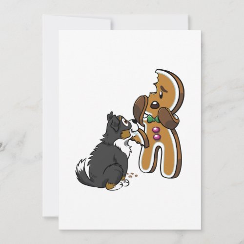 Bernese Mountain Dog Gingerbread Man Christmas Thank You Card
