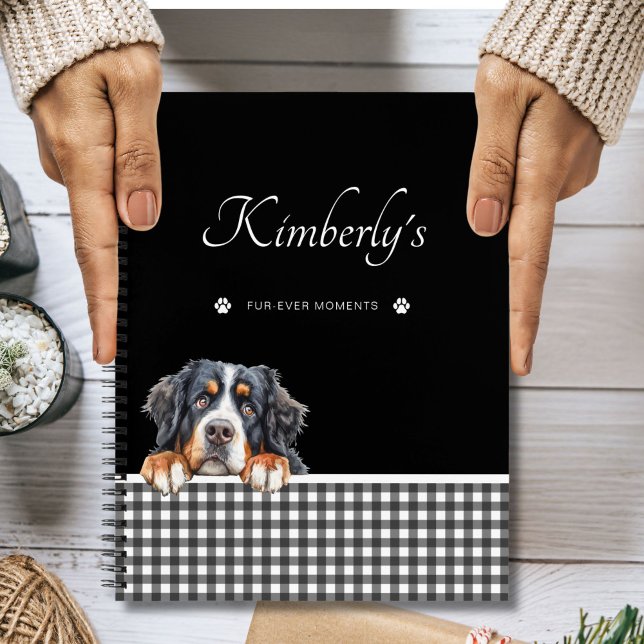 Bernese Mountain Dog Gingham Custom Notebook (Creator Uploaded)