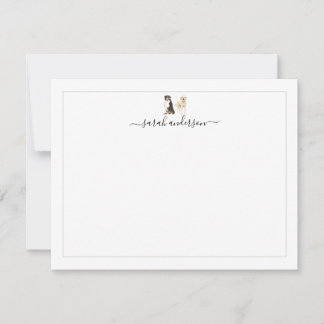 Bernese Mountain Dog Golden Doodle Border Note Card
