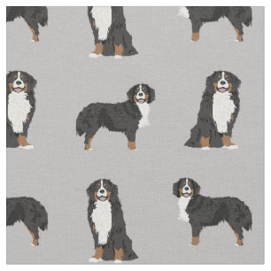 Bernese Mountain Dog grey Fabric