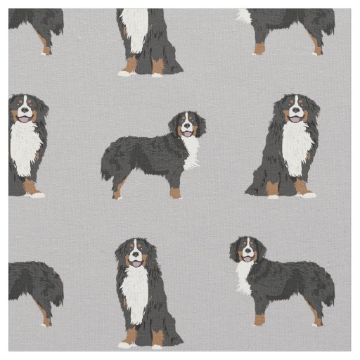 Bernese Mountain Dog grey Fabric