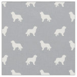 Bernese Mountain Dog grey silhouette Fabric