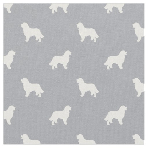 Bernese Mountain Dog grey silhouette Fabric