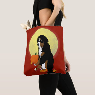 Bernese Mountain Dog Halloween Autumn Tote Bag