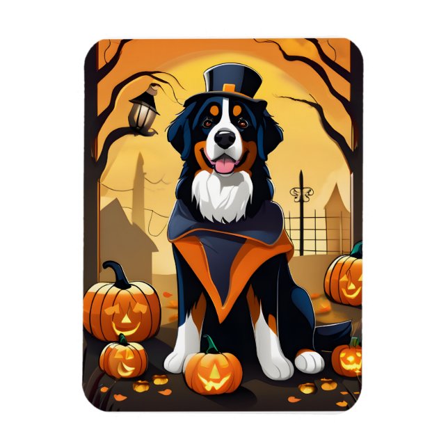 Bernese Mountain Dog Halloween Magnet (Vertical)