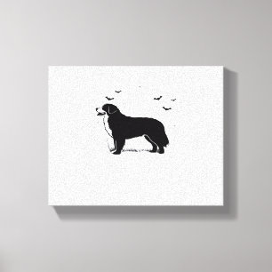 Bernese Mountain Dog – Halloween Moon Silhouette O Canvas Print