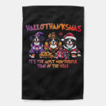 Bernese Mountain Dog Halloween Thanksgiving Christ Garden Flag