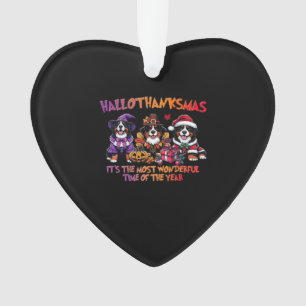 Bernese Mountain Dog Halloween Thanksgiving Christ Ornament