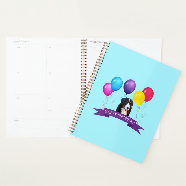 Bernese Mountain Dog Happy Birthday Gift Bag Planner (Display)