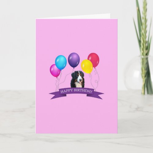 Bernese Mountain Dog Happy Birthday Greeting Card