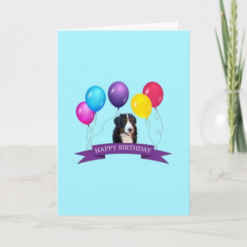 Bernese Mountain Dog Happy Birthday Greeting Card