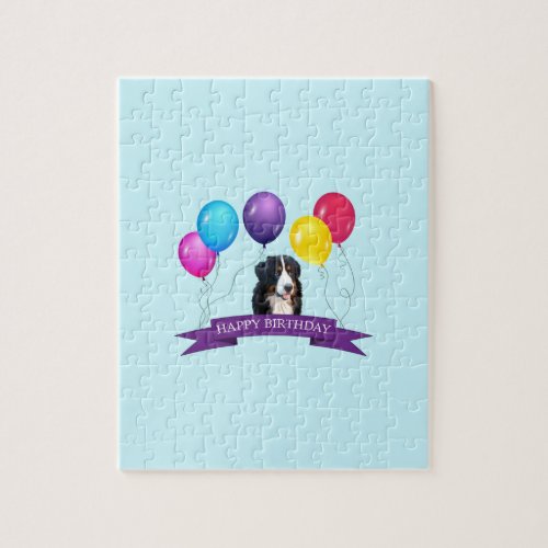 Bernese Mountain Dog Happy Birthday Jigsaw Puzzle